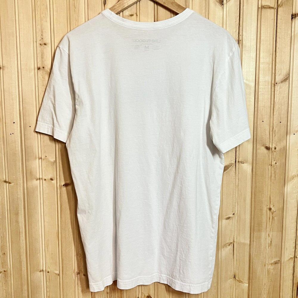 Life is Good Short Sleeve T Shirt Shark Beach White Thin Mens Crusher-Lite Sz M - Picture 6 of 8